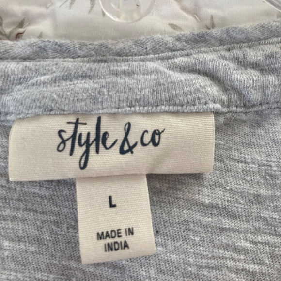 Style & Co Cotton Sweater Embellished velour and beaded bodice Size L - Picture 3 of 7